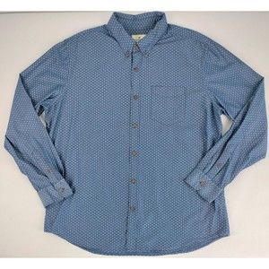 American Eagle Men's Shirt Long Sleeve Button Front Blue White Check Size XXL